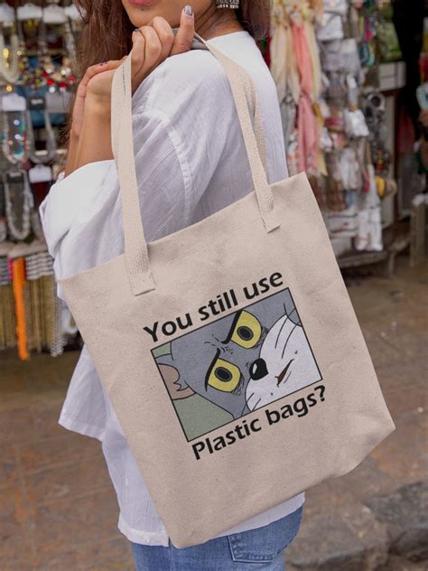 You still use plastic Bags? Tote Bag with Zipper – The STATIC Store