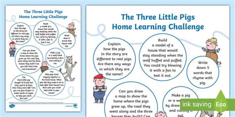The Three Little Pigs Home Learning Challenges Reception FS2