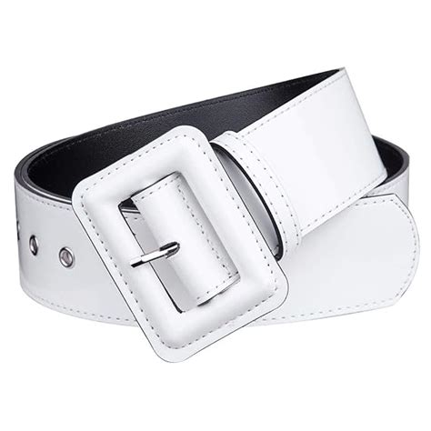 Buy Samtree Retro Wide Patent Leather Belt for Women, Square Buckle ...