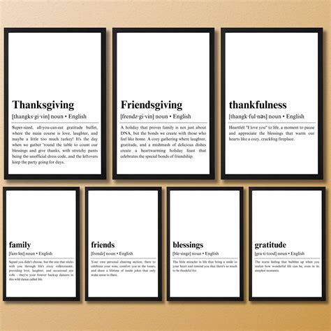 Thanksgiving Set of 7 Definition Posters Printable Definition Sign ...