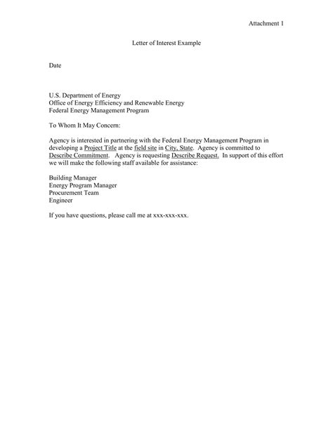 Free Printable Letter Of Interest Templates [Word, PDF] Sample