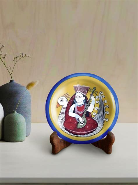 Hasir Chitrakar's Art: Saraswati Bengal pattachitra Wall Plates and More