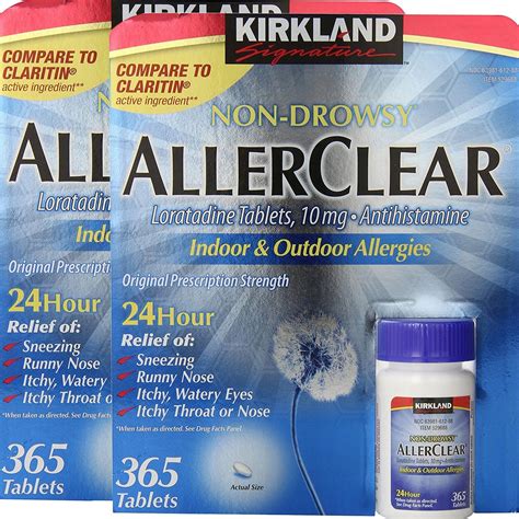 Kirkland Signature Non Drowsy Allerclear Loratadine Tablets, Antihista