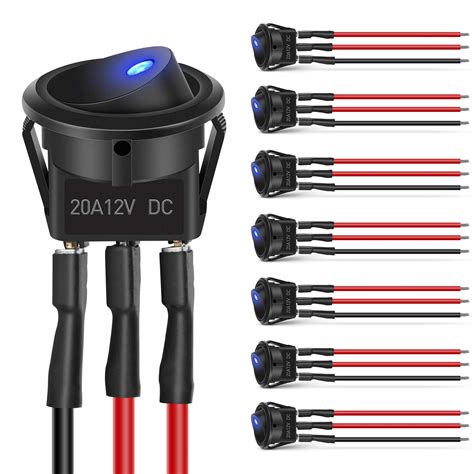Nilight 8PCS Blue Toggle LED Rocker Switch Set with Wires India | Ubuy