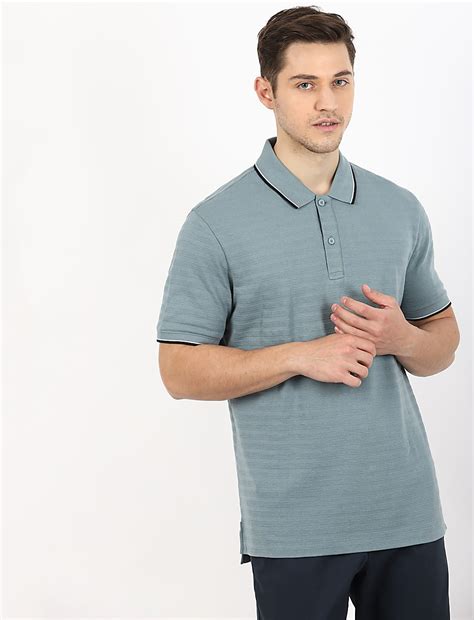 Buy Pure Cotton Striped Polo Neck T-Shirt at Marks & Spencer