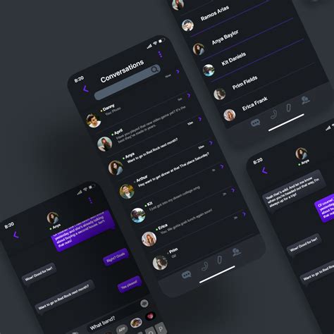 UI Mini Case Study: Dark Mode Messaging App on Behance
