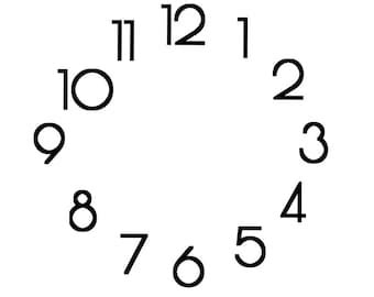 Image result for 1 Inch Clock Numbers