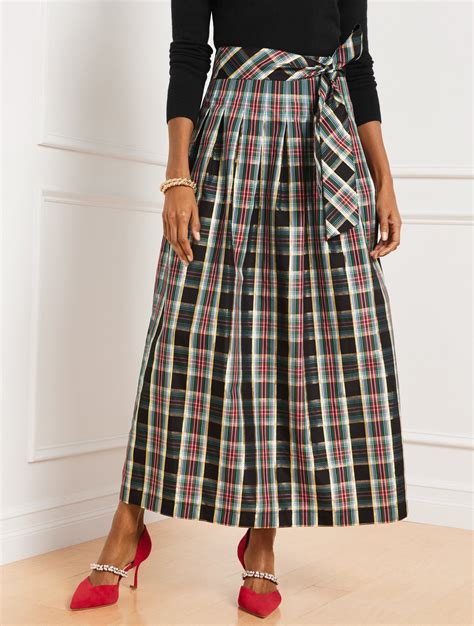 Metallic Taffeta Patio Skirt - Celebrate Plaid Talbots | Long plaid ...