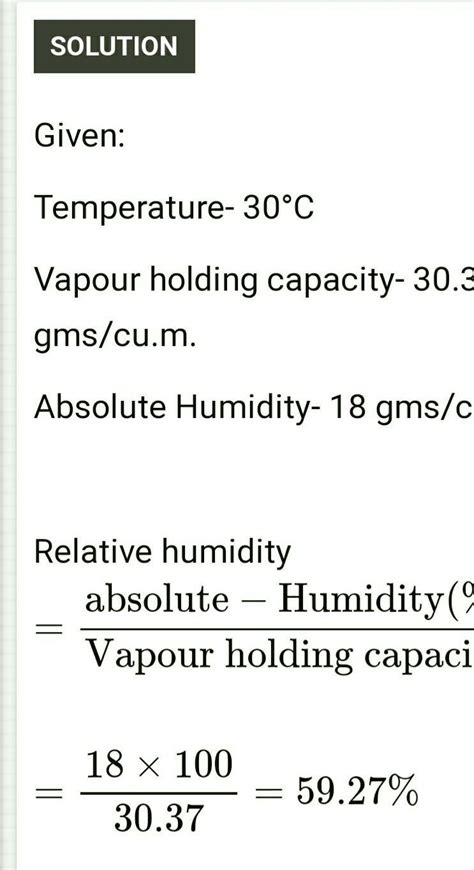 When the temperature of the air is 30°C , it's vapour holding capacity ...