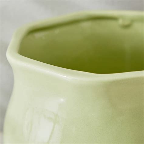 Buy Gloria Sane Ceramic Planter with Wooden Base from Home Centre at ...