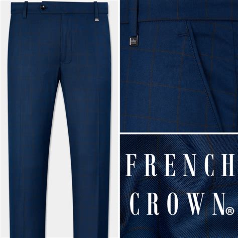 Tangaroa Blue Plain-Solid Premium Wool-Blend Pant For Men