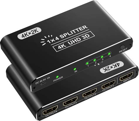 Amazon.com: CLOSS HDMI Splitter, 4K HDMI Splitters 1 in 4 Out for Dual ...