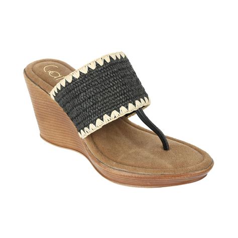 Buy Catwalk Women Round Toe Black Wedges Online