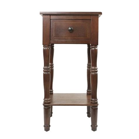 Decor Therapy Simplify 14-in W x 28-in H Walnut Composite Country End ...