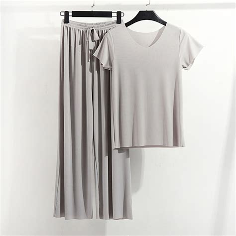 Herrnalise Women 2 Piece Modal Pajamas Sets Summer Short Sleeve Top and ...