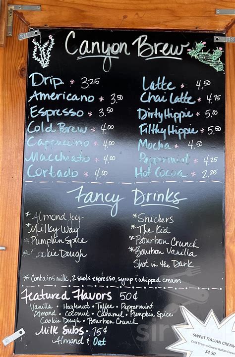 Canyon Brew Coffee at Far Flung Outdoor Center menu in Terlingua, Texas ...