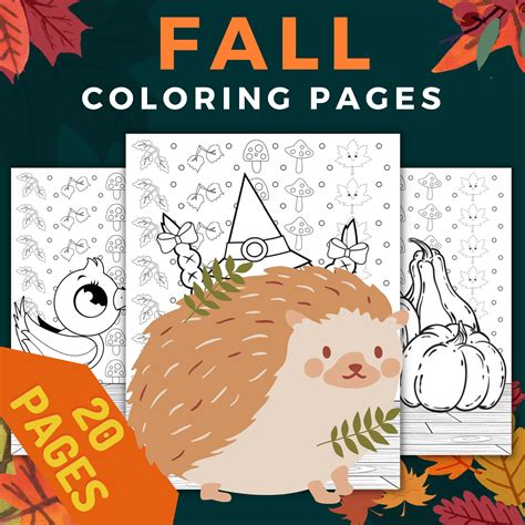 Printable Autumn Fall Coloring Sheets pages -September October ...
