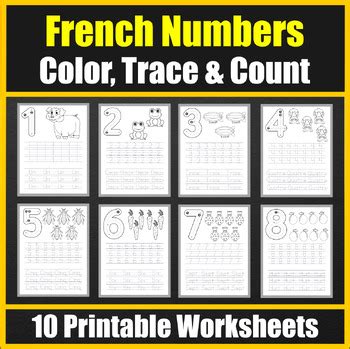 Image result for French Numbers Worksheets Printable