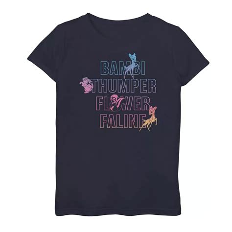 Disney's Bambi Girls 7-16 Group Name Stack Gradient Graphic Tee