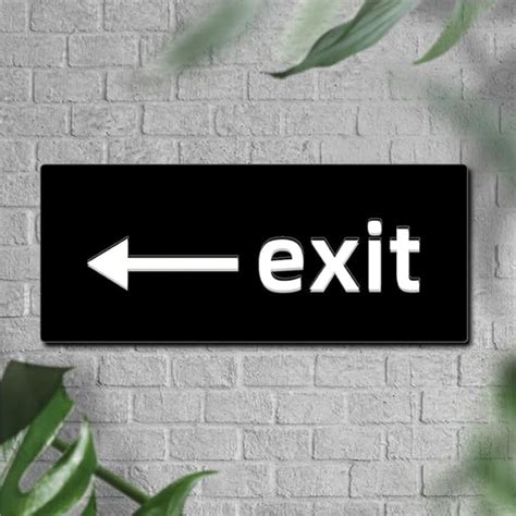 Exit Sign for Door, Acrylic Modern Wall Plaque, Horizontal EXITS Signs ...