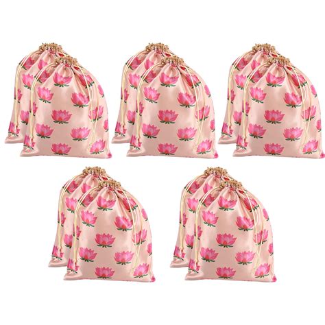 Kuber Industries Pack Of 10 Polyester Potli Bags|7X9 Inch|Return Gifts ...