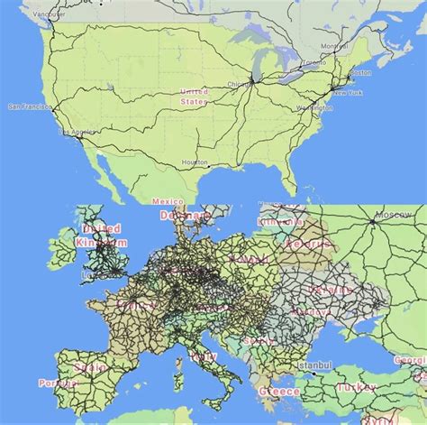 Rail Lines Map Of Us
