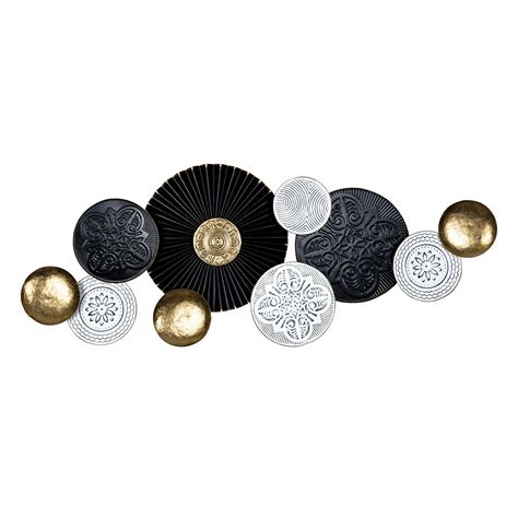 Black Gold & White Metal Centerpiece Wall Art 44x17 | At Home
