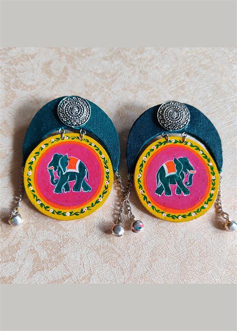 Get Ellie Painted Teal Earrings at ₹ 600 | LBB Shop