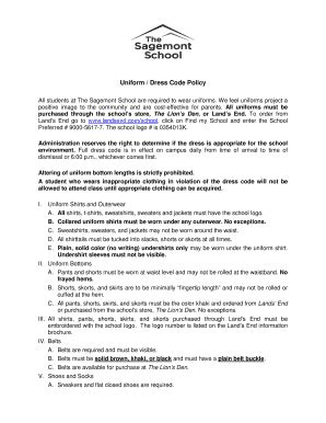 Dress Code Policy Pdf | pdfFiller