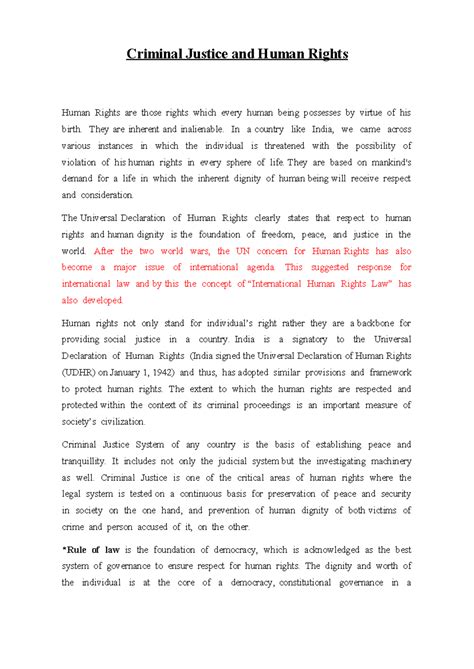 Criminal Justice and Human Rights - They are inherent and inalienable ...