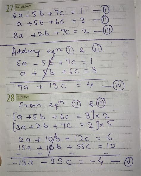Find the respective values of a, b and c satisfyingthe following ...