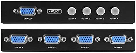 IT Solutions 4 Port VGA Splitter Sharing Switch Box (4 VGA Out/1 VGA in ...