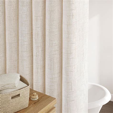 Amazon.com: Awellife Beige Flax Linen Style Shower Curtain Set with 12 ...