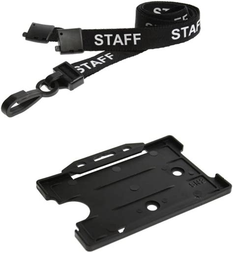 Buy ID Card It Black Staff Neck Strap Lanyard and Black ID Card Holder ...