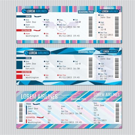 Airline boarding pass tickets vector sjabloon. Kaart passagier, reis ...