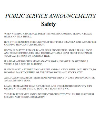 Image result for PSA Announcement Examples