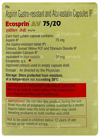 Ecosprin Av 75/20 Capsule: Uses, Side Effects, Price & Substitutes