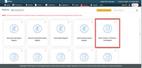 Generate a Work Check-In or Check-Out Report