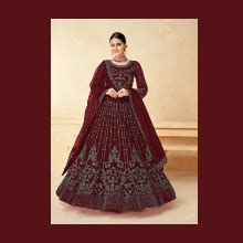 RUDRAPRAYAG Net and Santoon Long Anarkali Gown for Women | Semi ...