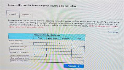 1. Determine each partner's share of income assuming | Chegg.com