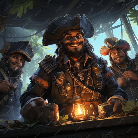 Retrato de personagem pirata em estilo de arte digital | imagem gerada ...