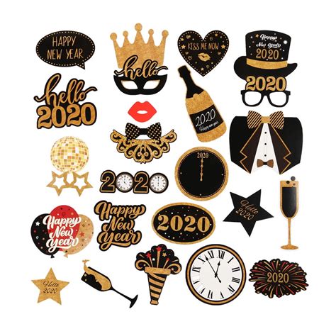 Buy Randolph Happy New Year 2022 Photo Booth Frame Props Hat Mustache ...