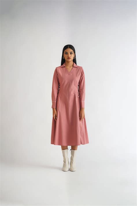 Power Pleated Dress Pink – A LINE STORE