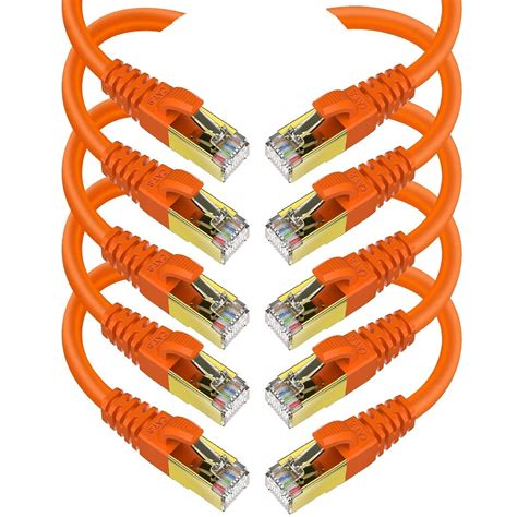 CAT 8 Ethernet Cable 15 Feet 10 Pack Orange Shielded SFTP Internet ...