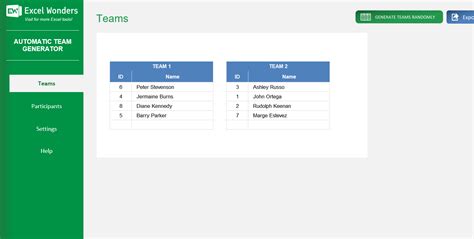 Image result for Random Team Generator in Excel