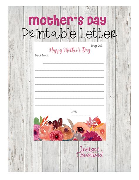 Mothers Day Letter Template