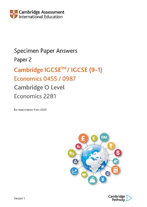 Economics- Cambridge Specimen answers - Version 1 Specimen Paper ...