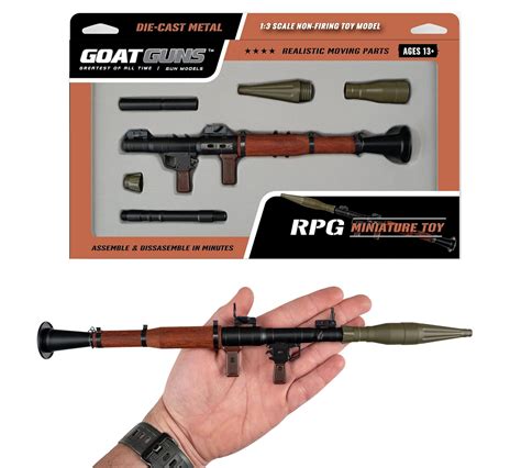 GoatGuns Miniature RPG Model Black | 1:4 Scale Diecast Metal + Real ...