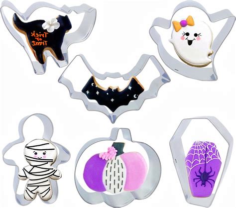 Amazon.com: 6 PCS Halloween Cookie Cutters Molds Pumpkin, Ghost, Coffin ...