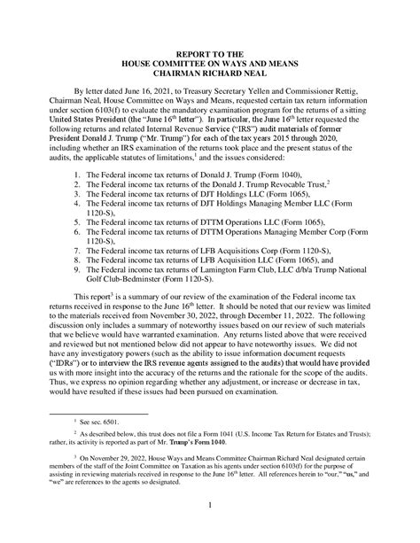 Document: Report on Trump’s Tax Returns - The New York Times